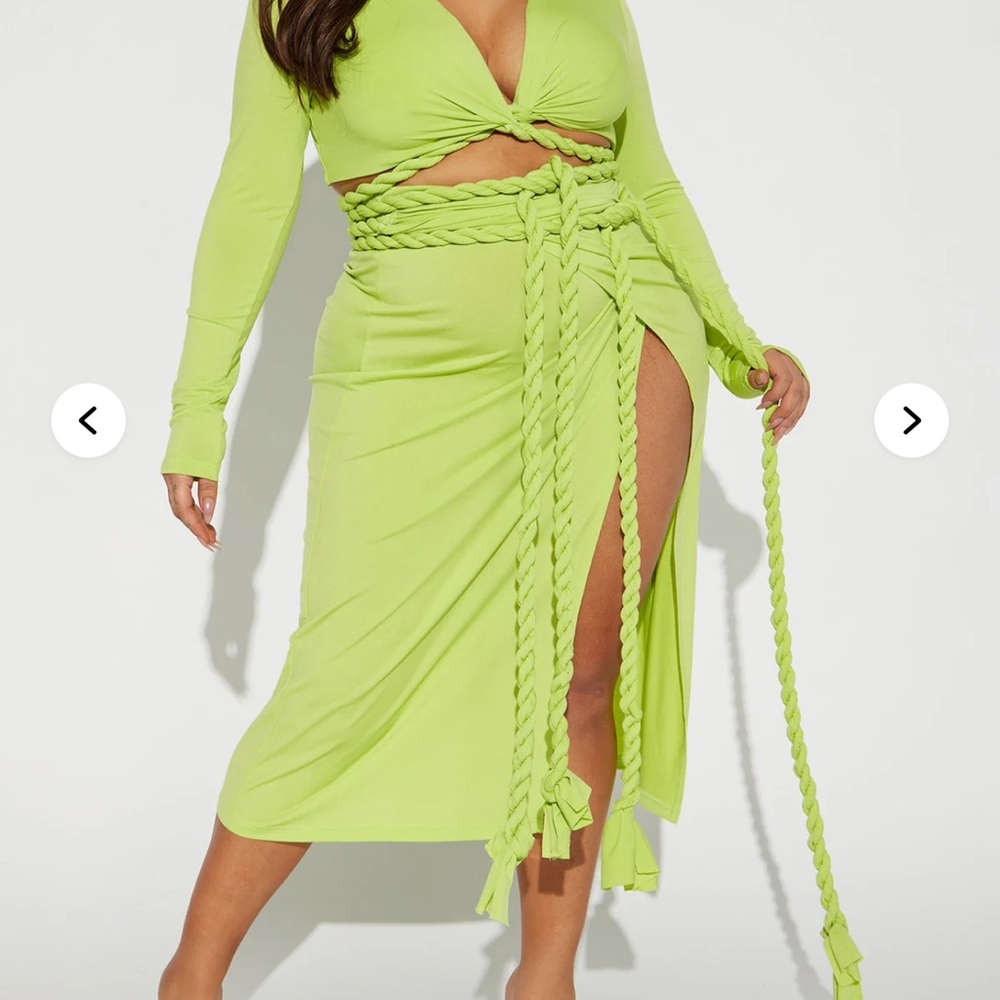 Reina Rope Skirt Set - Lime